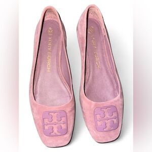 Tory Burch Women's Square Toe Suede Loafers in Lilac “Cipria” Size 8.5